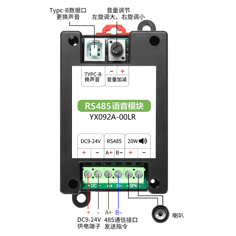 东升国际官网RS485语音？？？閙odbus协议导轨装置工业报警？？？閅X092A00LR